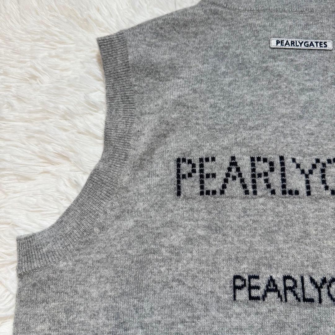 22様未使用級 パーリーゲイツ 現行 カシミヤ ジップニットベスト 定価3.7万