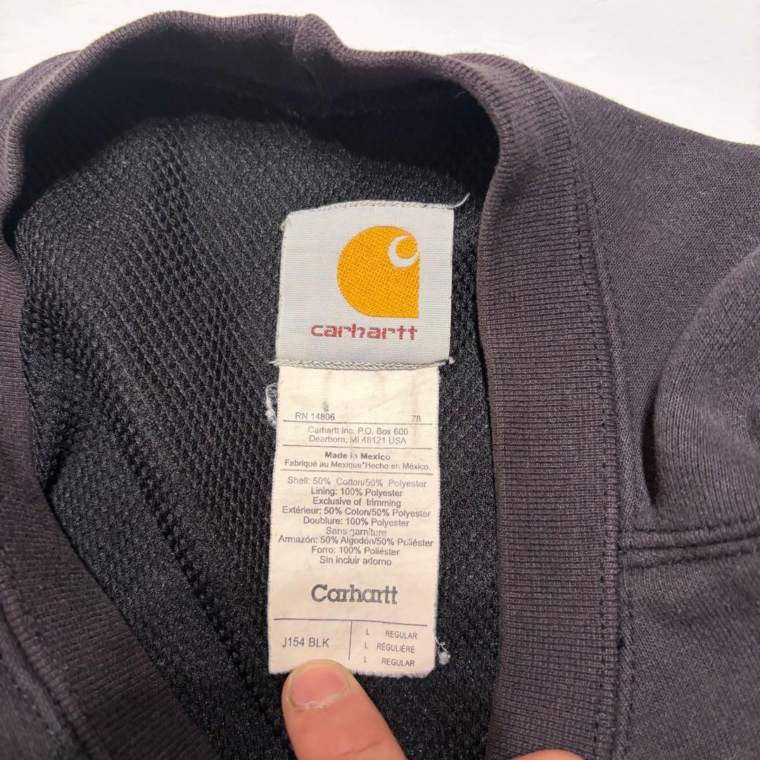 90s Carhartt スウェット　ブラック　裏地サーマル　J154