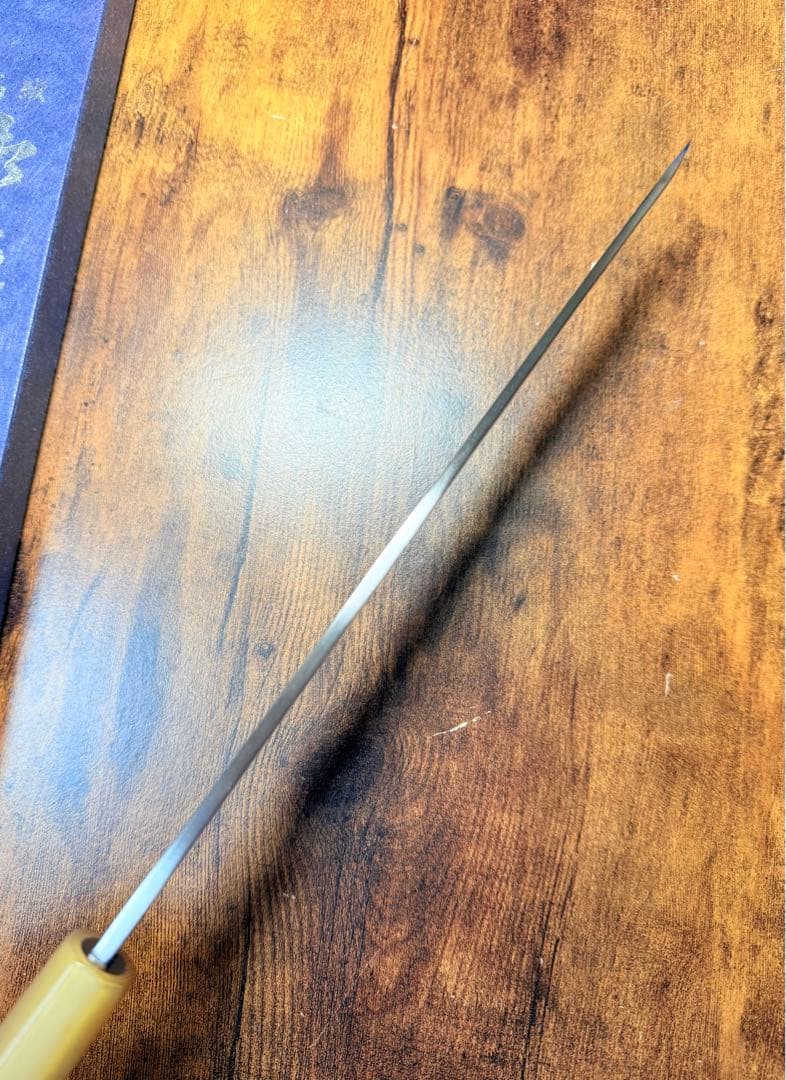 【堺打刃物】祥太郎作　刺身 柳刃　包丁　9寸　　銀三鋼　紫檀八角白水牛柄　鞘付き