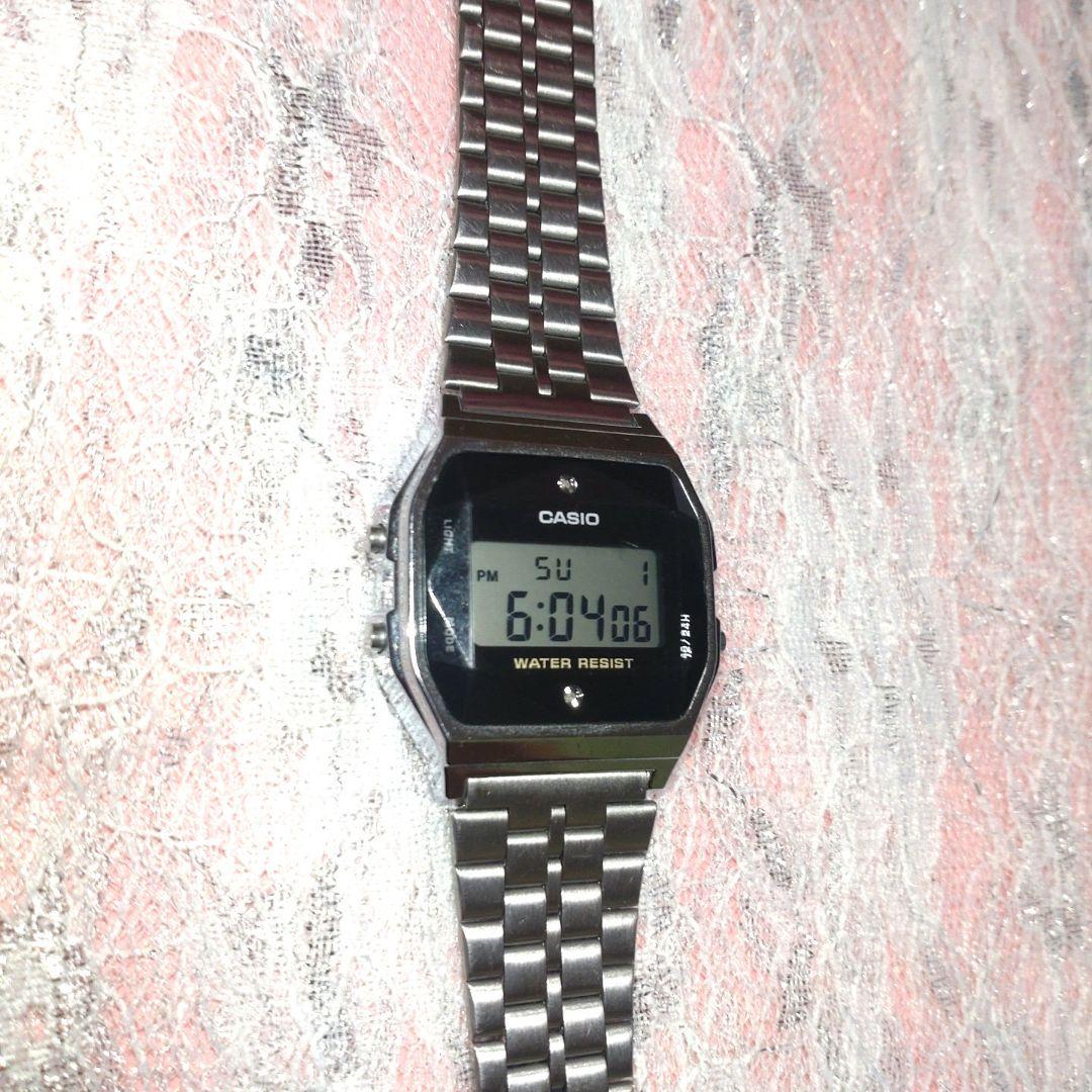 ✨美品✨CASIO✨チープカシオ A159W　天然ダイヤ付きメンズ腕時計