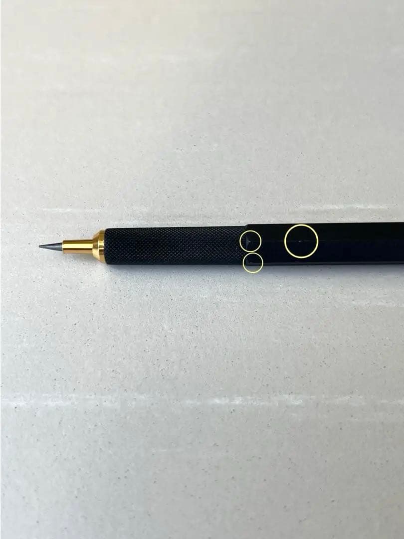 〈廃番品〉rotring 800 芯ホルダー2.0mm クラッチノック式 黒+芯