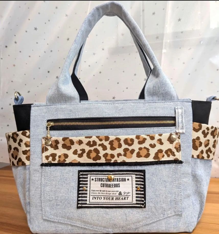 yuデニムリメイクバッグ（L）No.837 ☆バッグ（S）No.852