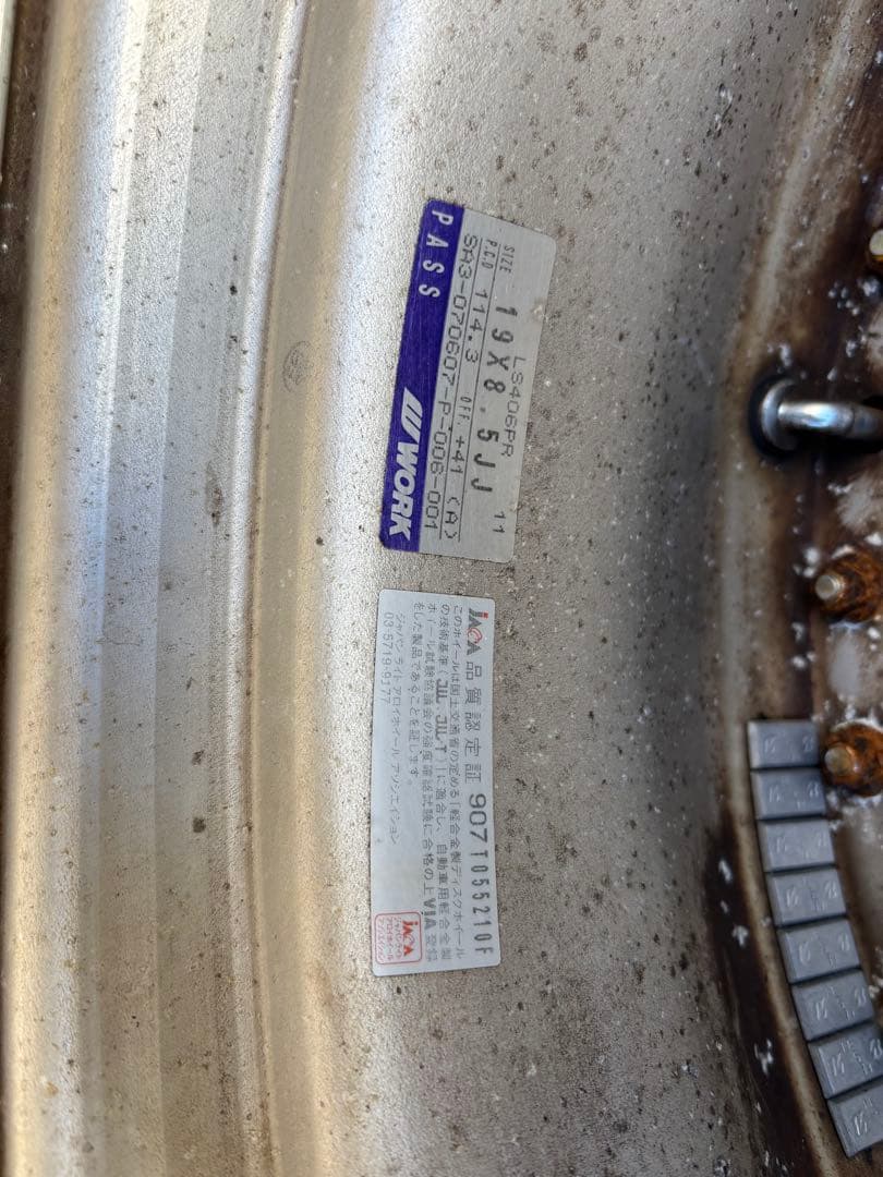 ４本タイヤホイールセット　19インチ　LS ホイール　アルファード　WORK