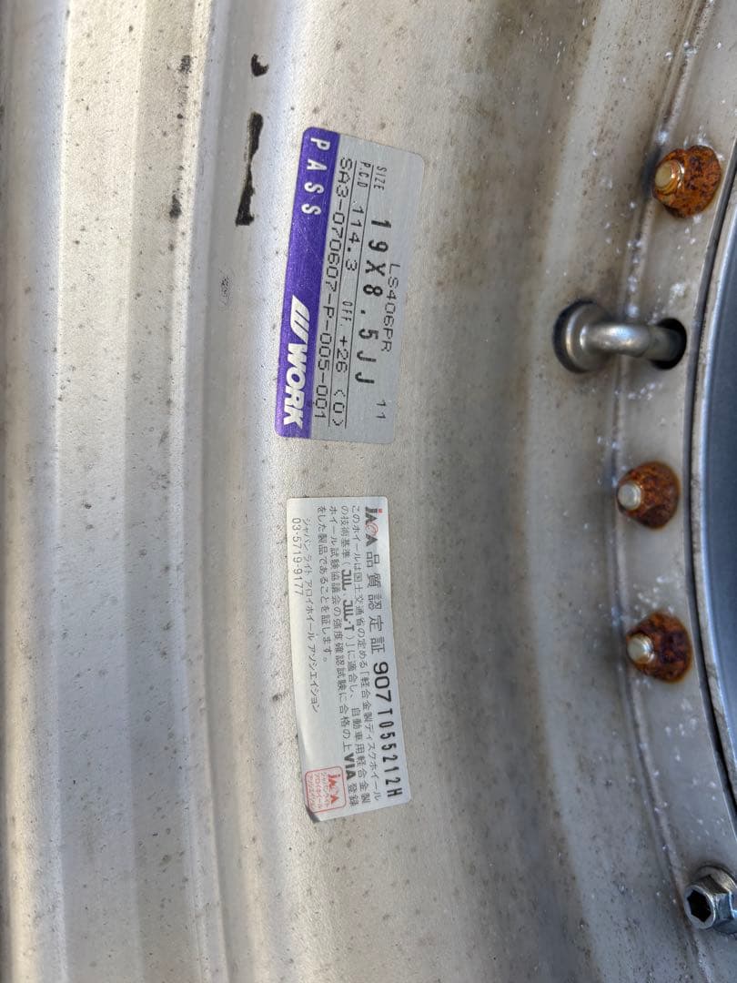 ４本タイヤホイールセット　19インチ　LS ホイール　アルファード　WORK