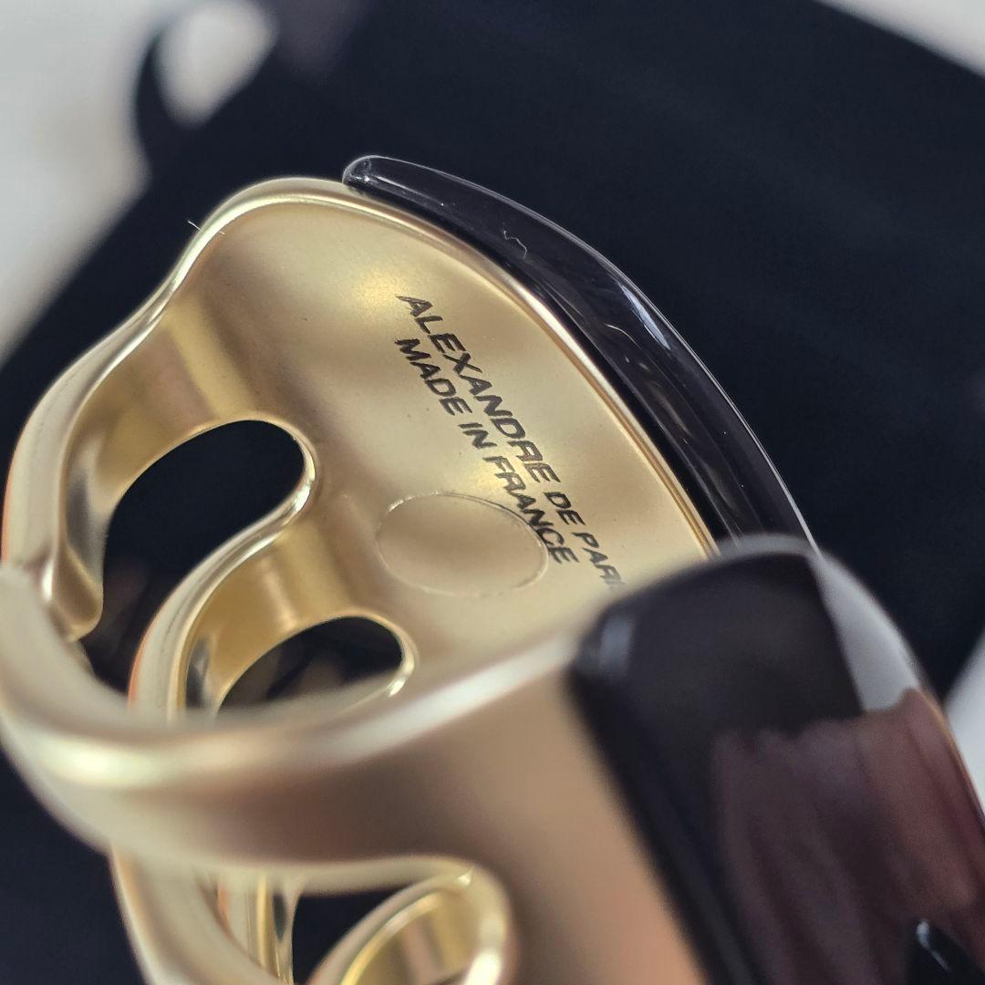 【新品級✨】アレクサンドル ドゥ パリ パール ヘアクリップ　L 人気の黒