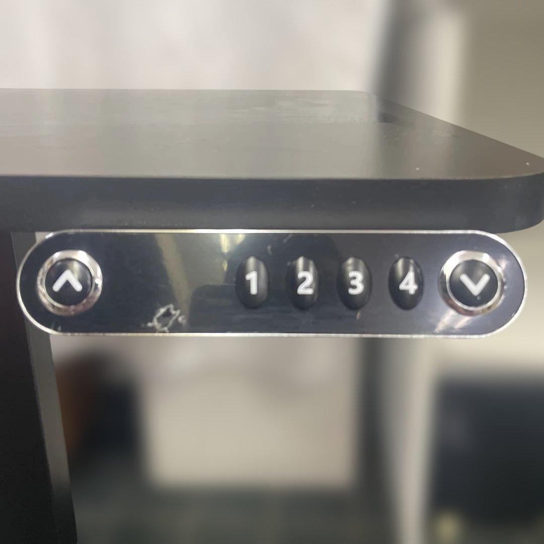 電動式高さ調整パソコンデスク 黒 イスセット