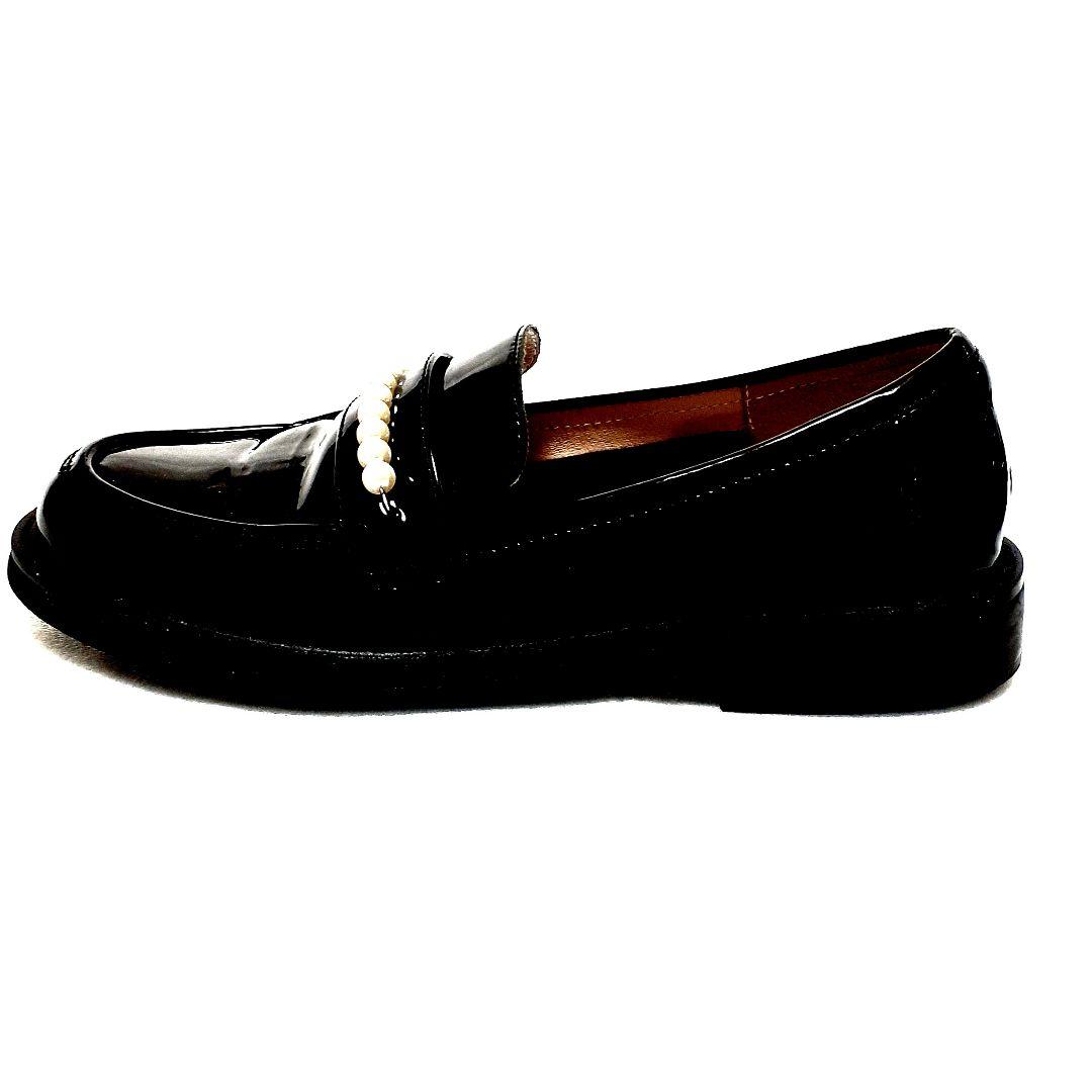 専用限定⭐STACCATO✫パール☆ビジュー 本革 エナメル ローファー 23