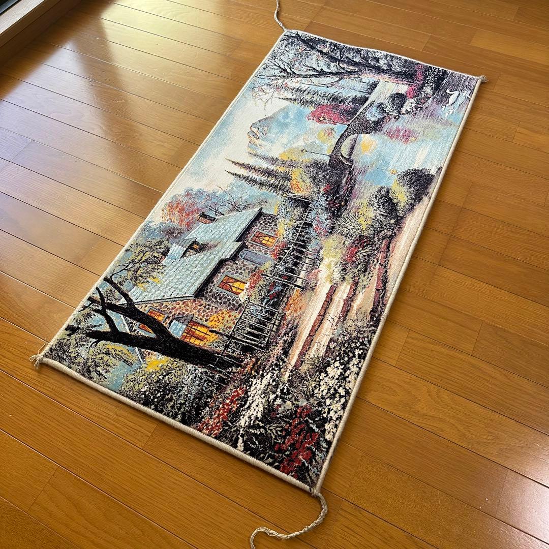 【新品未使用】絵画風絨毯　カーペット　玄関用　風景　玄関　廊下　絵画　イラン