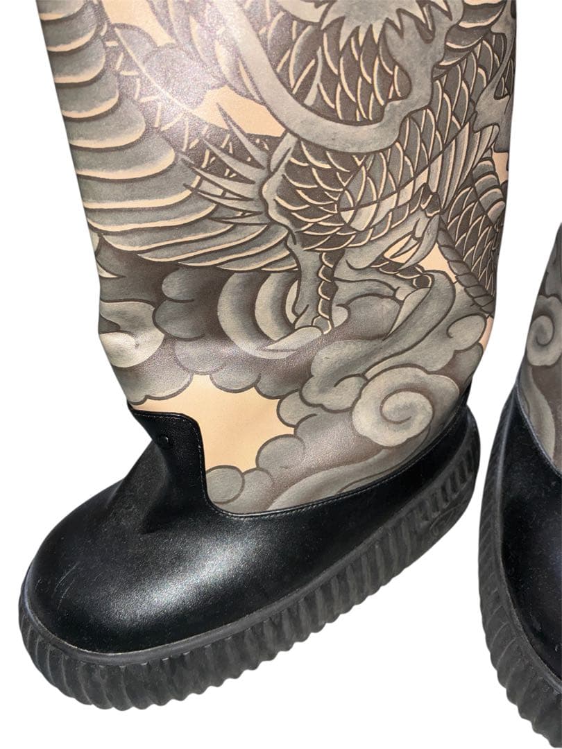 イエローyellow ブーツ美品ドラゴンデザイン ロングブーツ