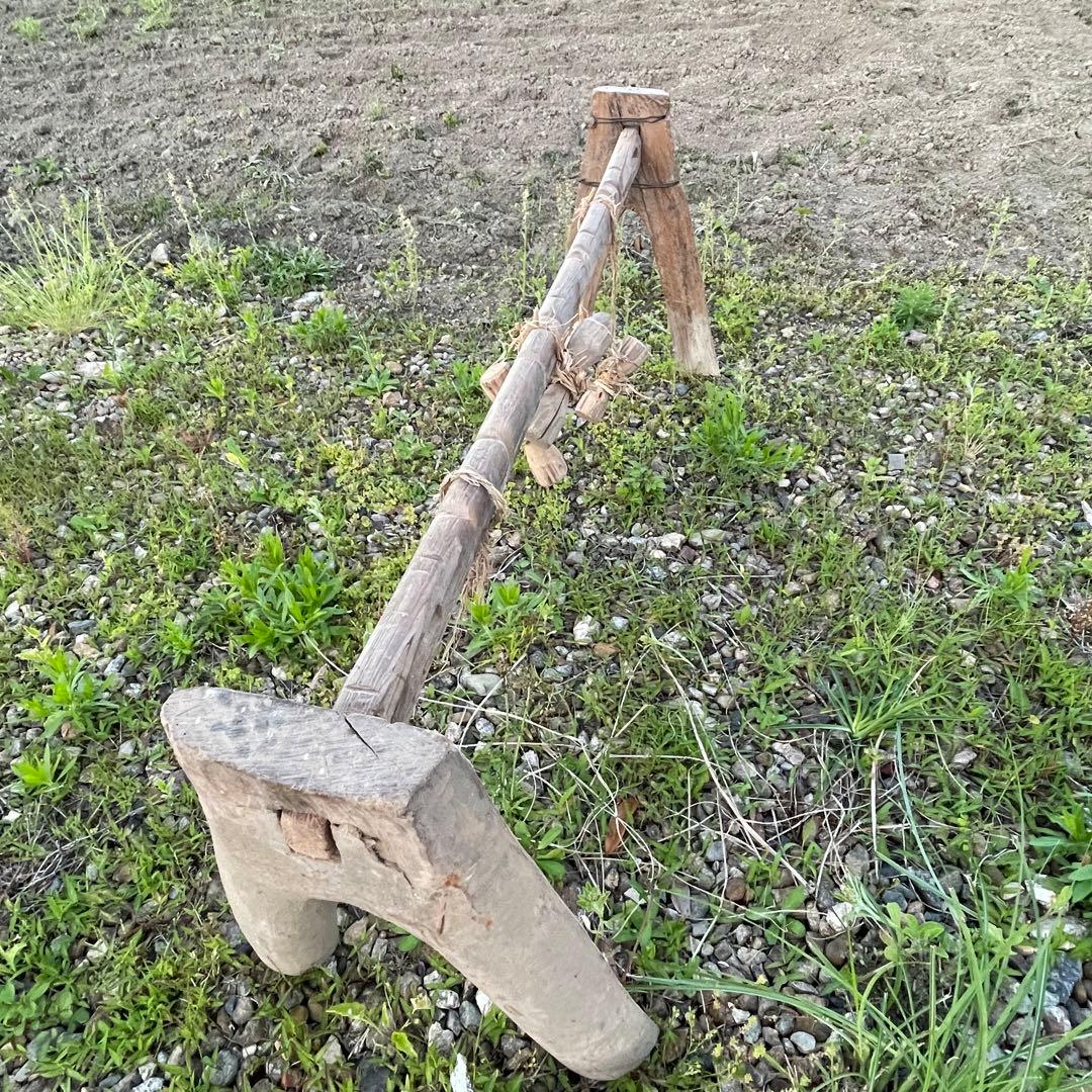 こも編み機　古民具　レトロ　希少　ガーデン雑貨　オブジェ　ジャンクガーデン