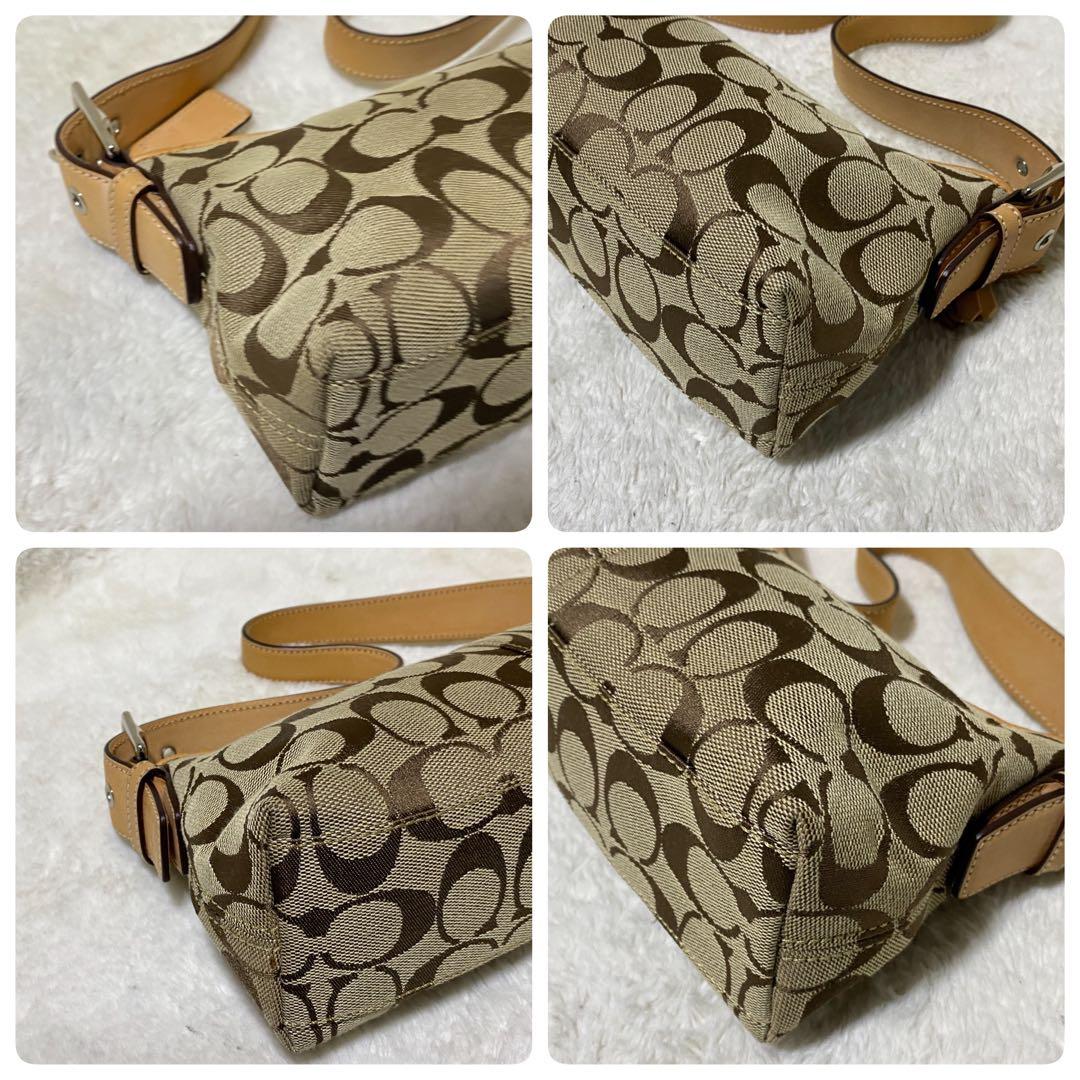 美品 coach アクセサリーポーチ　ワンショルダーバッグ　シグネチャー