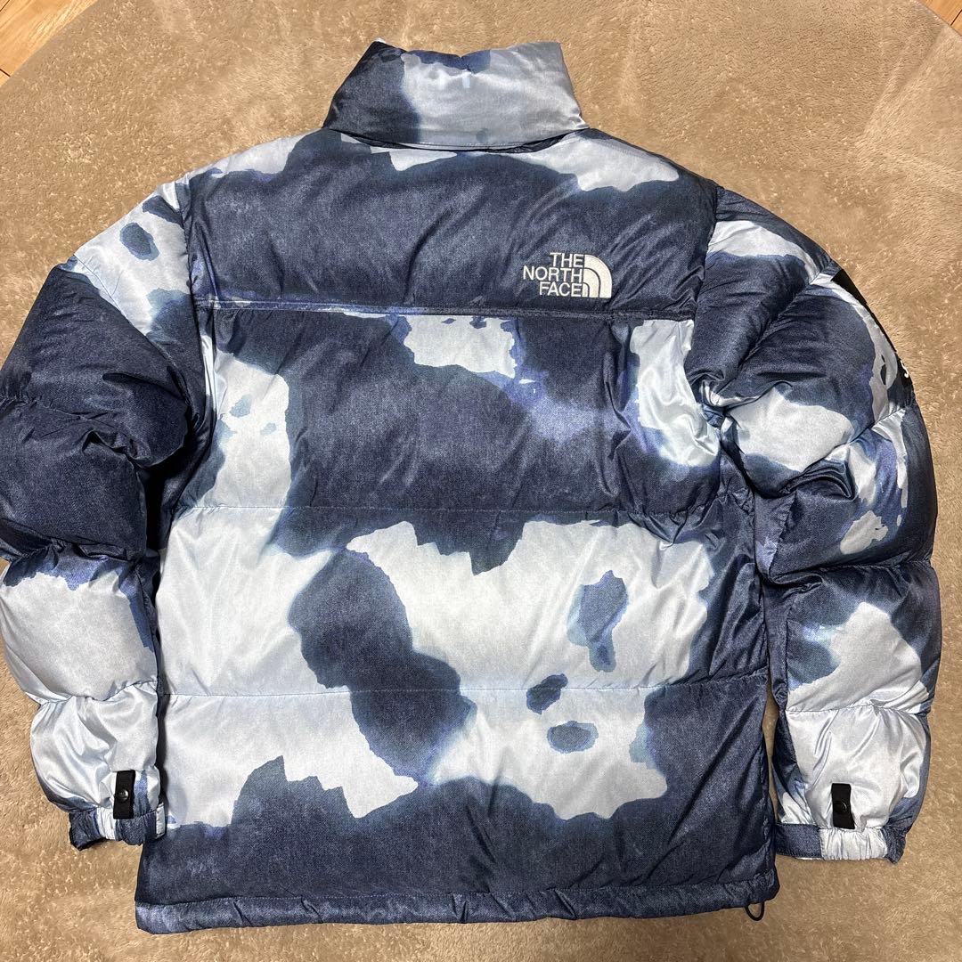 【North Face×Supreme】コラボ　ブリーチ加工ダウンジャケット　M
