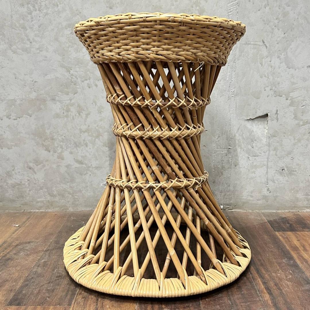 木間 籐家具 ラタン 籐鼓椅子 スツール 腰掛 イス 椅子 サイドテーブル