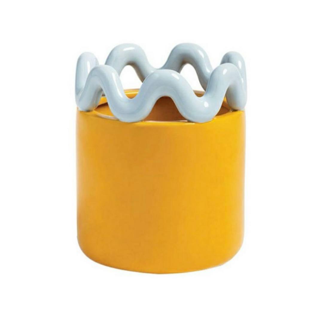 最終お値下げ‼️ 陶器　オレンジ　大きいサイズ　カワイイ　デザイン　鉢　カバー