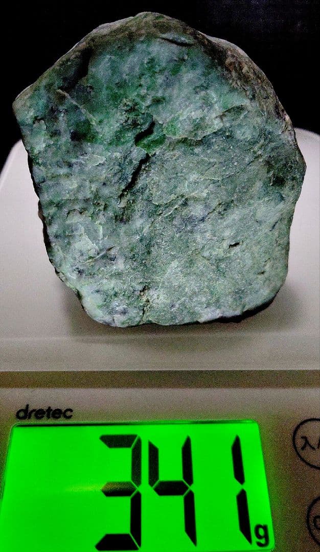 ★翡翠原石★糸魚川硬玉【大所川・転石・川ズレ・ウブ341ｇ】