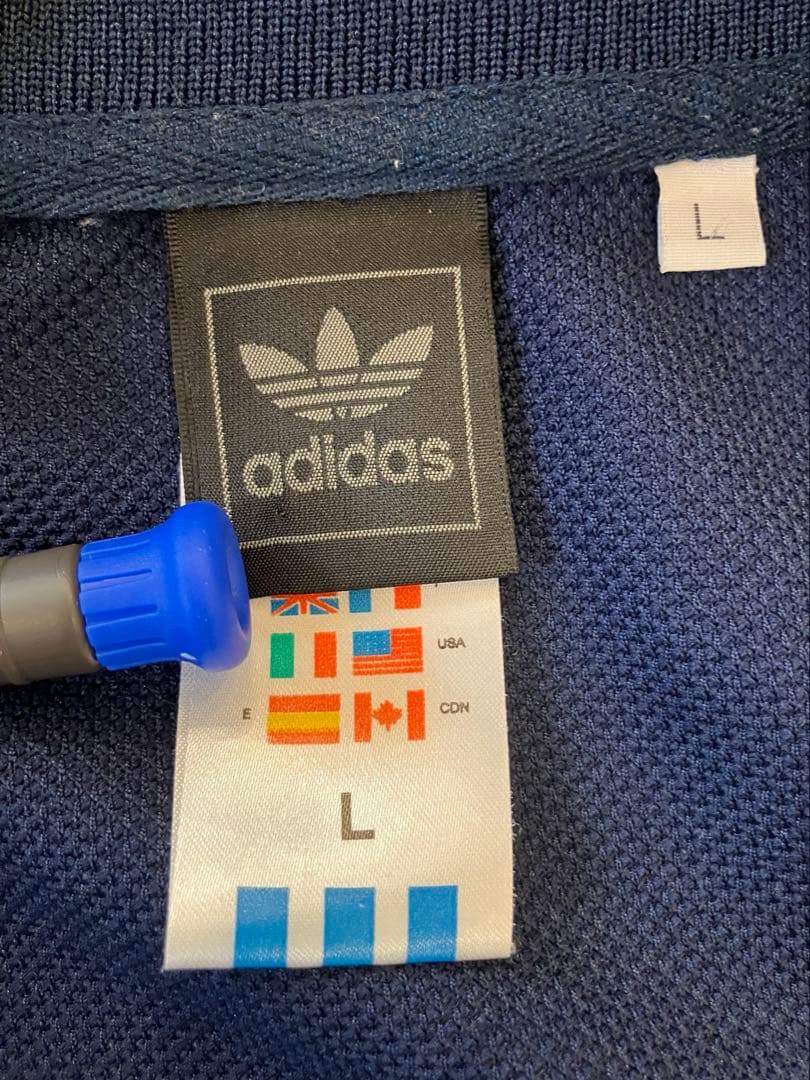 adidas ネイビー オレンジ ジャージ 上下 セットアップ ヴィンテージ　L