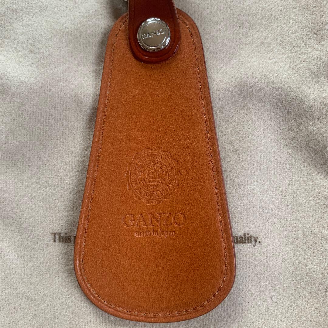 GANZO レザーシューホーン キーホルダー ブラウン