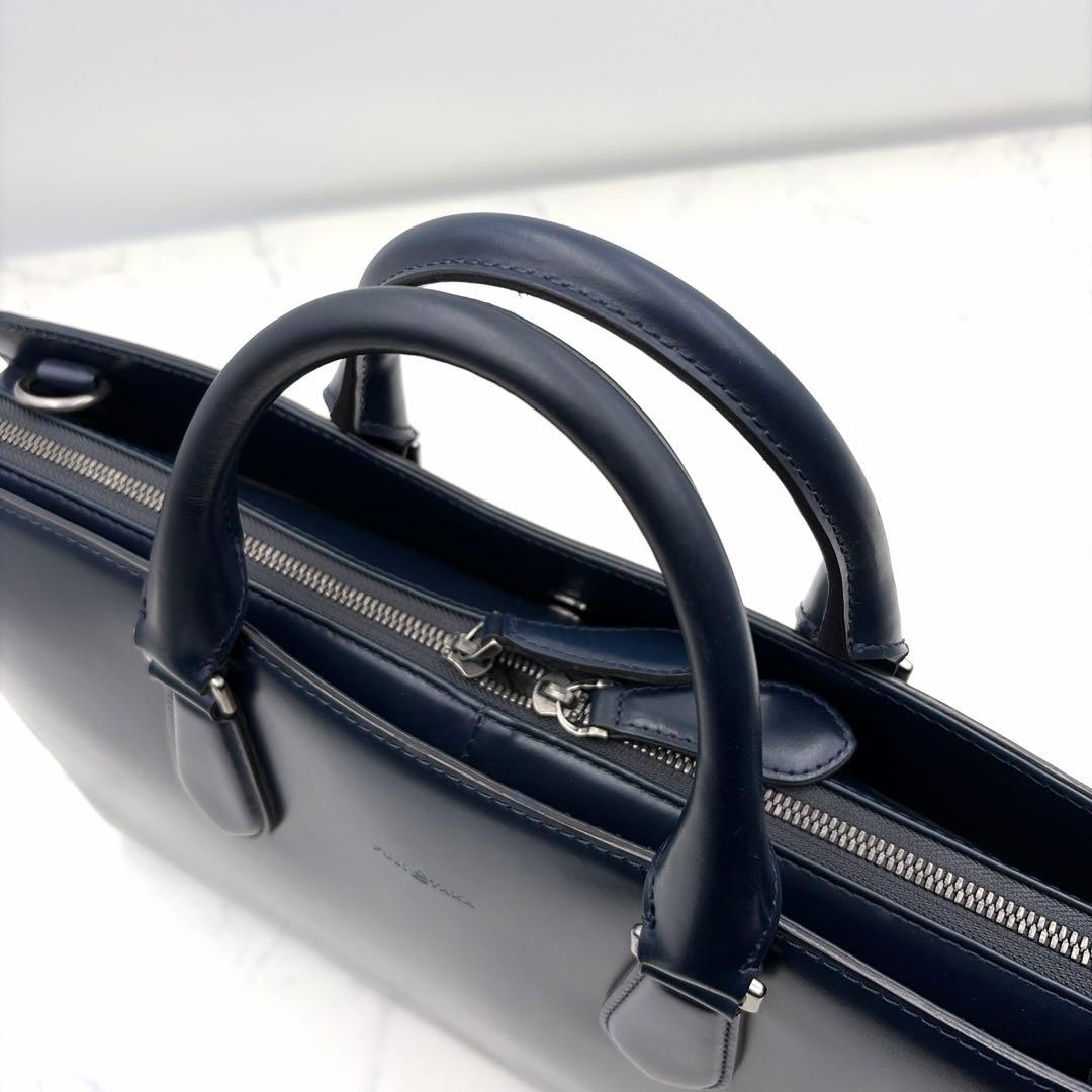 【良品】FUJITAKA フジタカ 本革 ビジネスバッグ B4 2way 紺