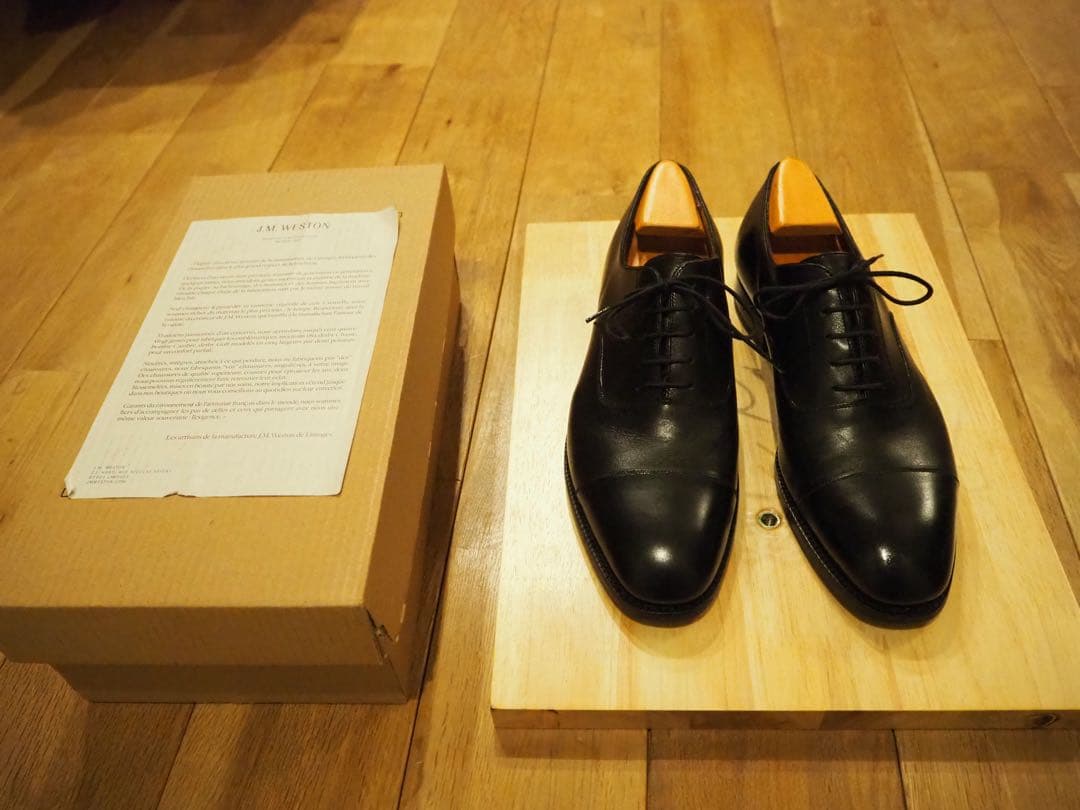 【美品】JM.WESTON 300 ブラック ストレートチップ 8/ 8.5