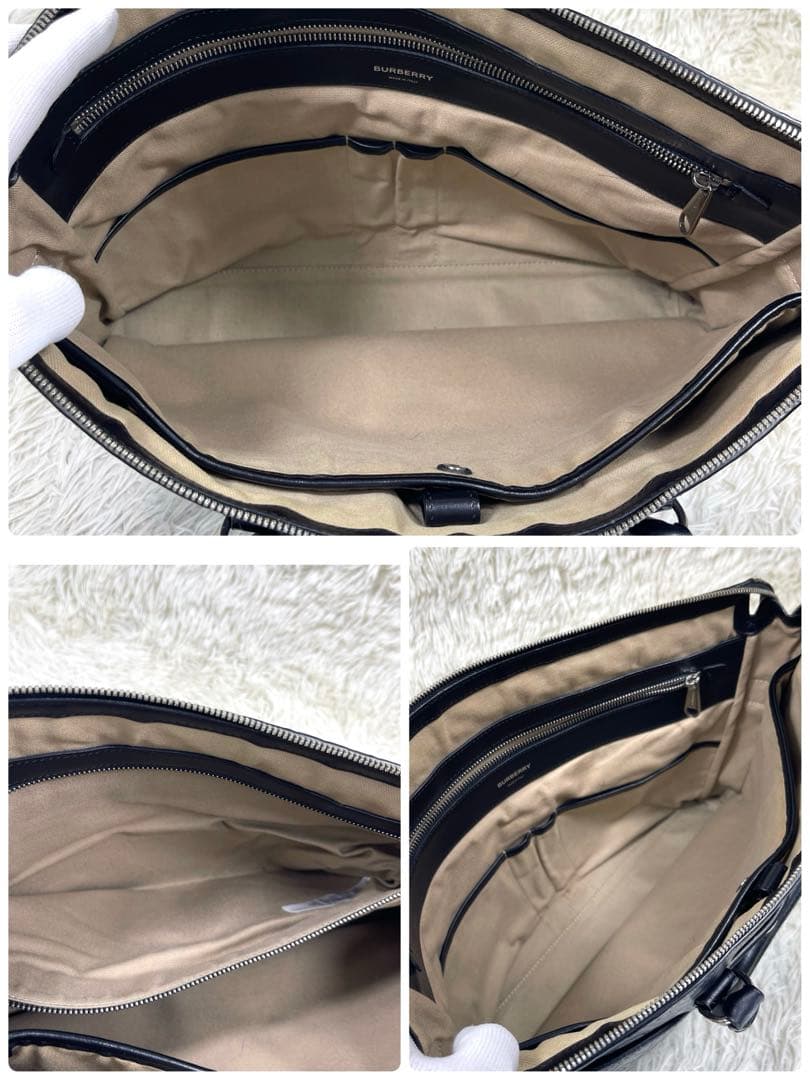 BURBERRY バーバリー　ビジネスバッグ　BTモノグラム　レザー　ブラック