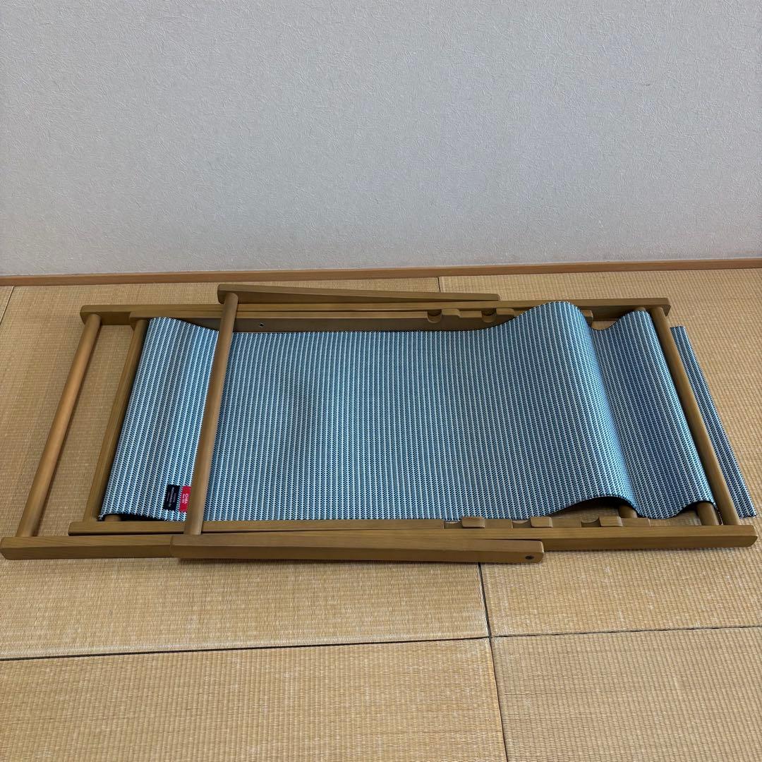 松右衛門帆を使用した折り畳みできる　ウッドデッキチェア