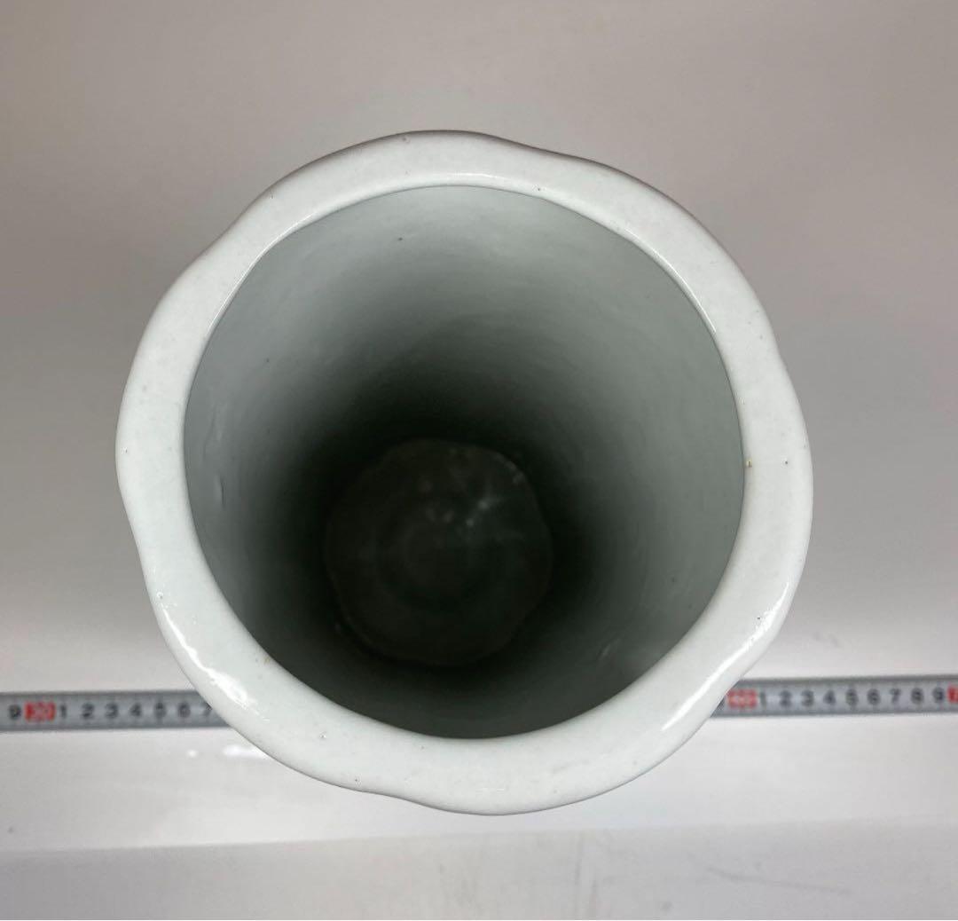 中国　民国時代　居仁堂製粉彩鶏の図　花入　高さ28cm