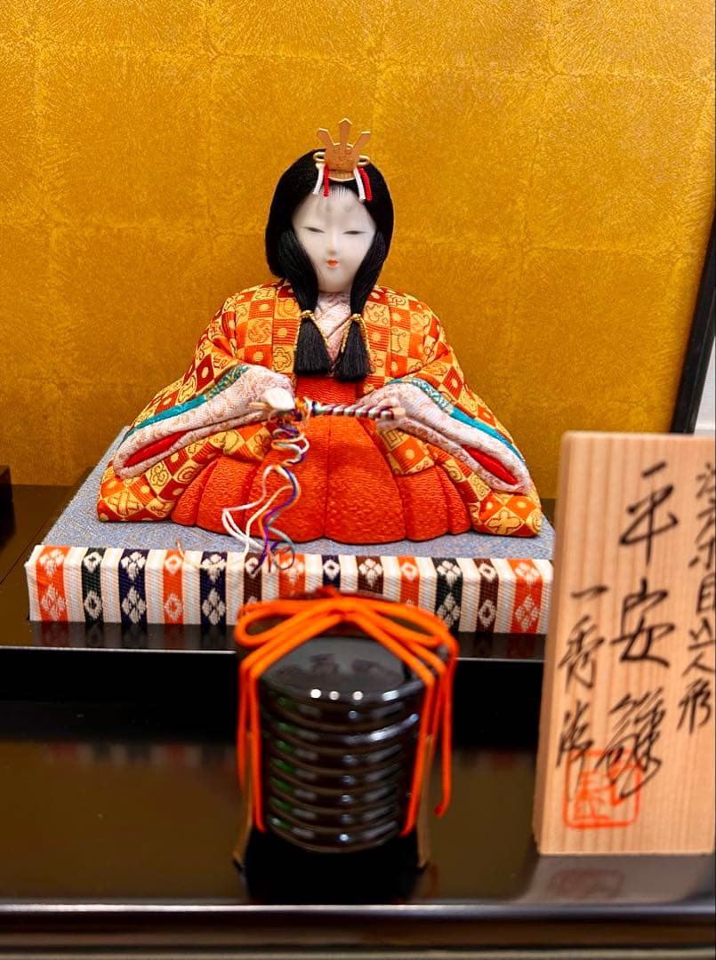 お値下げ♡アンティーク物　雛人形　江戸木目人形　ガラスケース入り♡