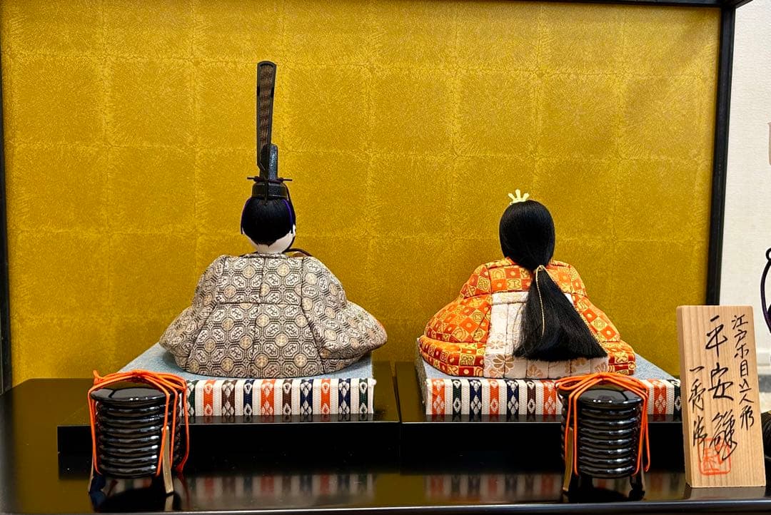 お値下げ♡アンティーク物　雛人形　江戸木目人形　ガラスケース入り♡