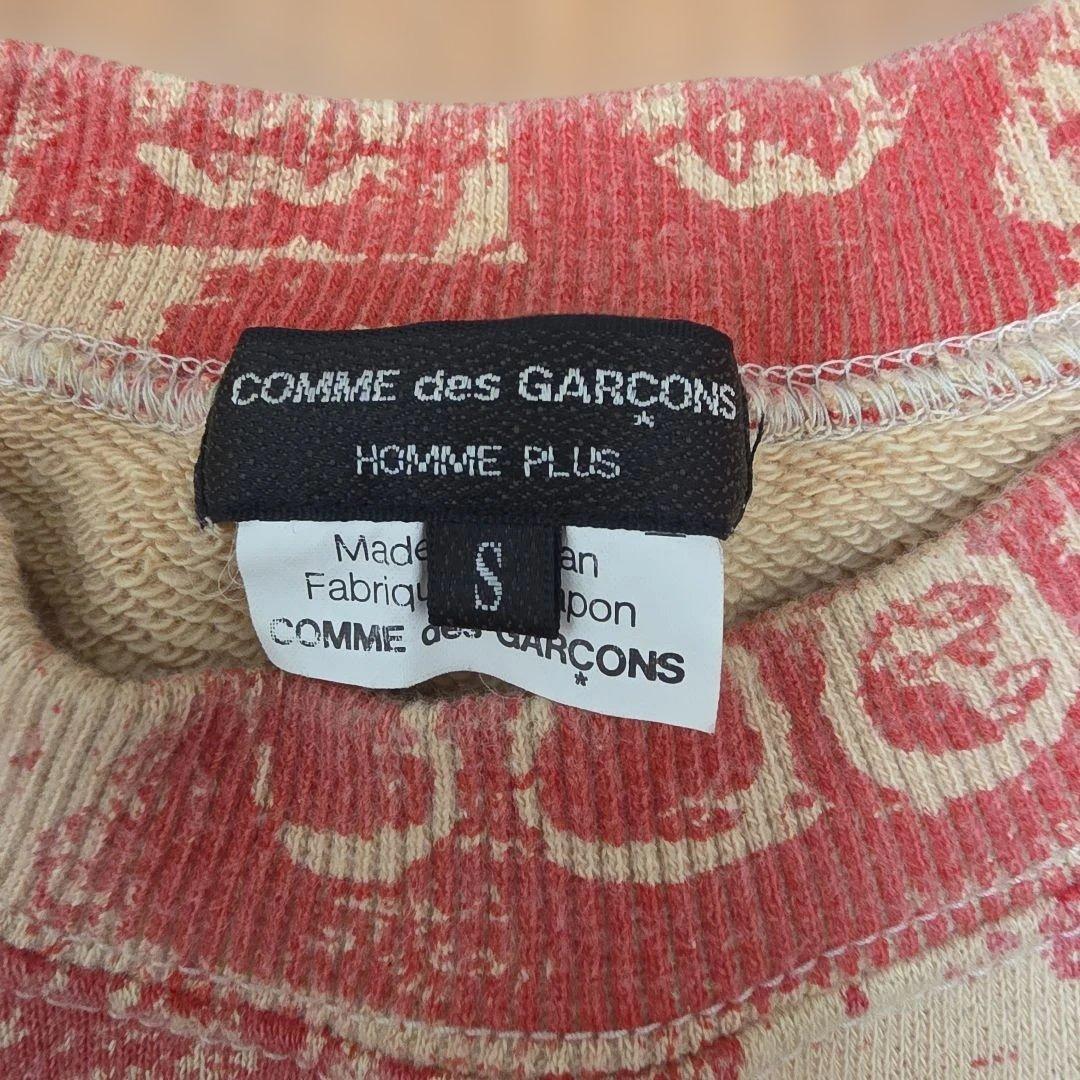 コム デ ギャルソン オム プリュス　スウェットシャツ 赤模様　メンズM