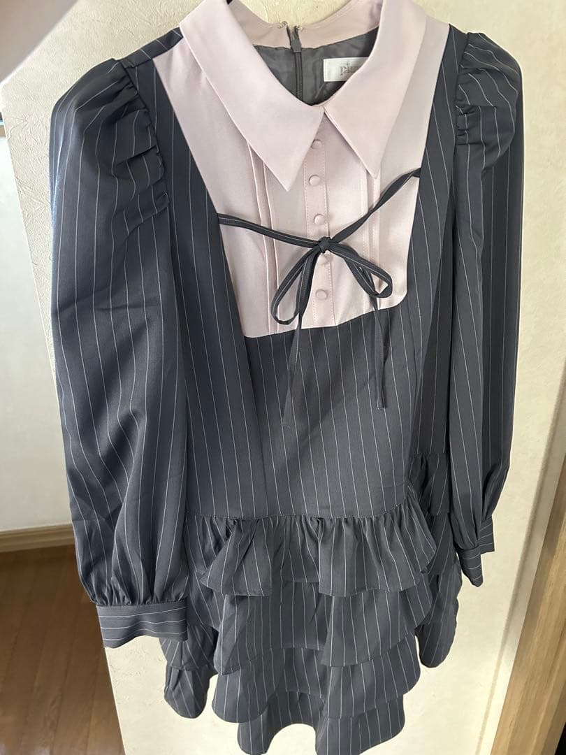 pium ピウム ヨーク切り替えティアードミニワンピース