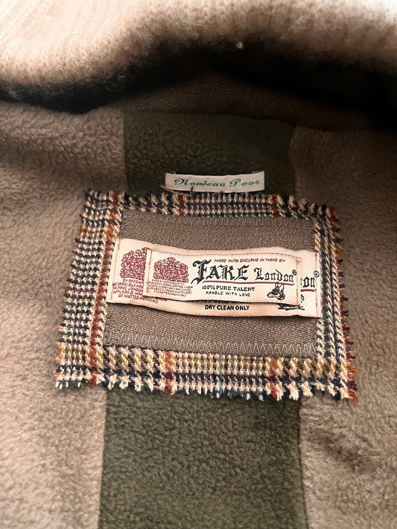 FAKE LONDON モッズコート ウール✖︎カシミア　レザー肘パッチ