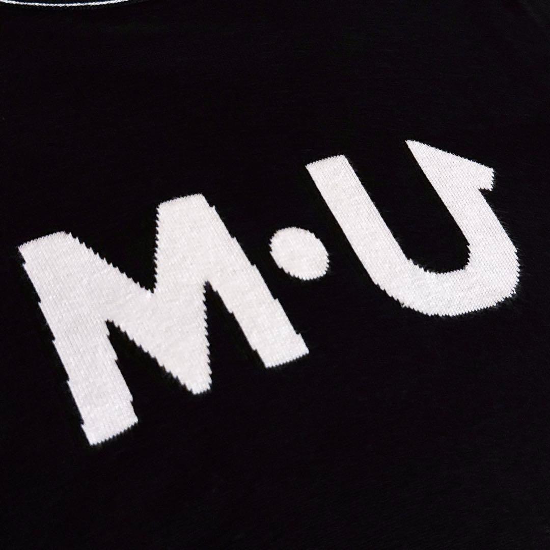 【エムユースポーツ】ゴルフ ニット セーター モノトーン M・Uロゴ 黒×白