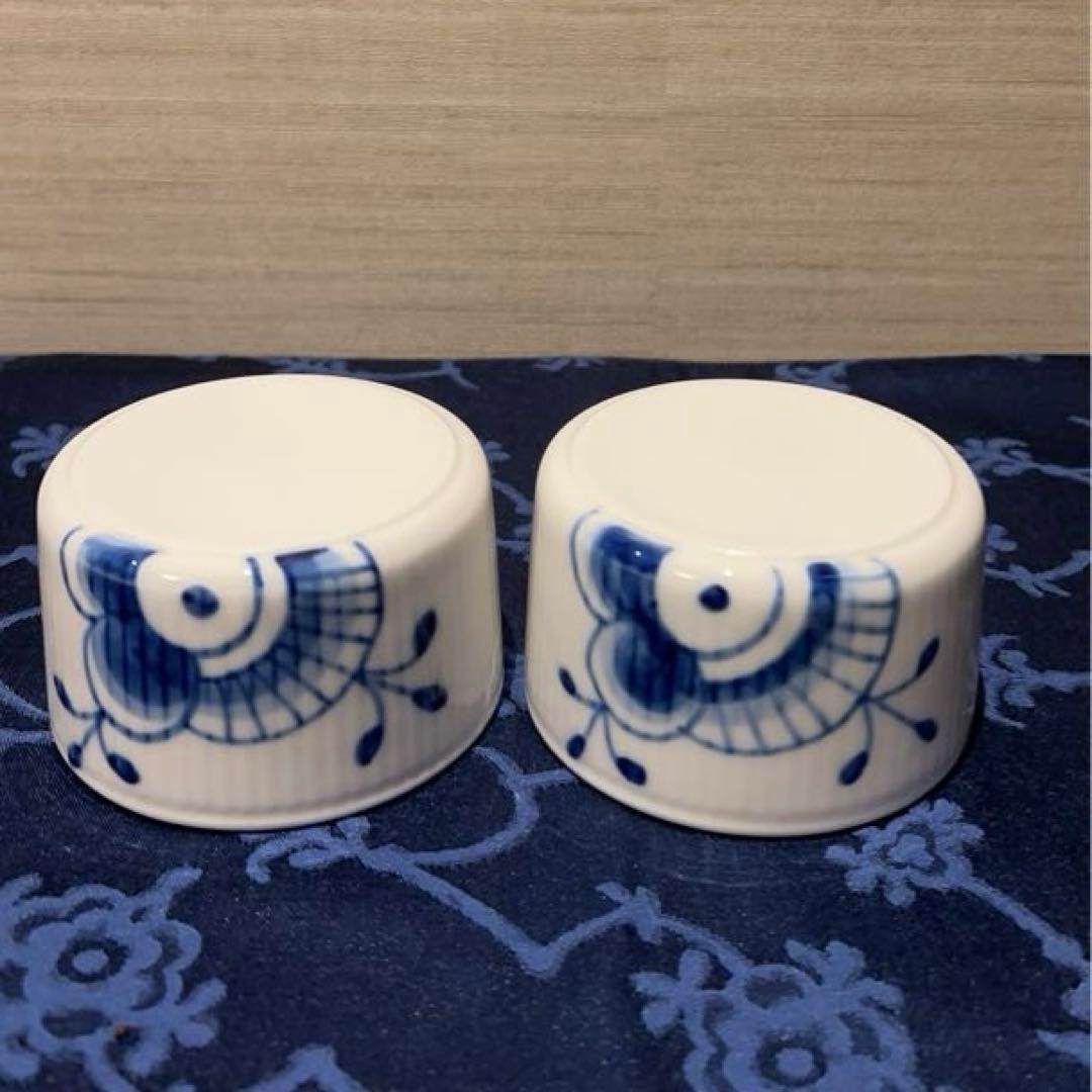 美品◼️ブルーフルーテッド メガ オーブンウェア スフレ ペア