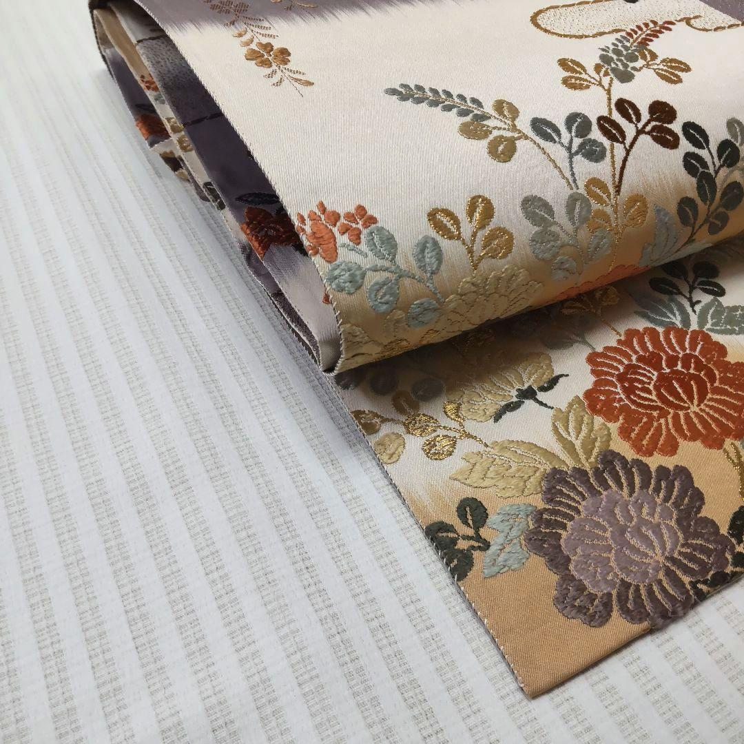 【名古屋帯】未使用品✣華やか、なのに軽い｜立体美が魅力の唐織 草花文 357cm