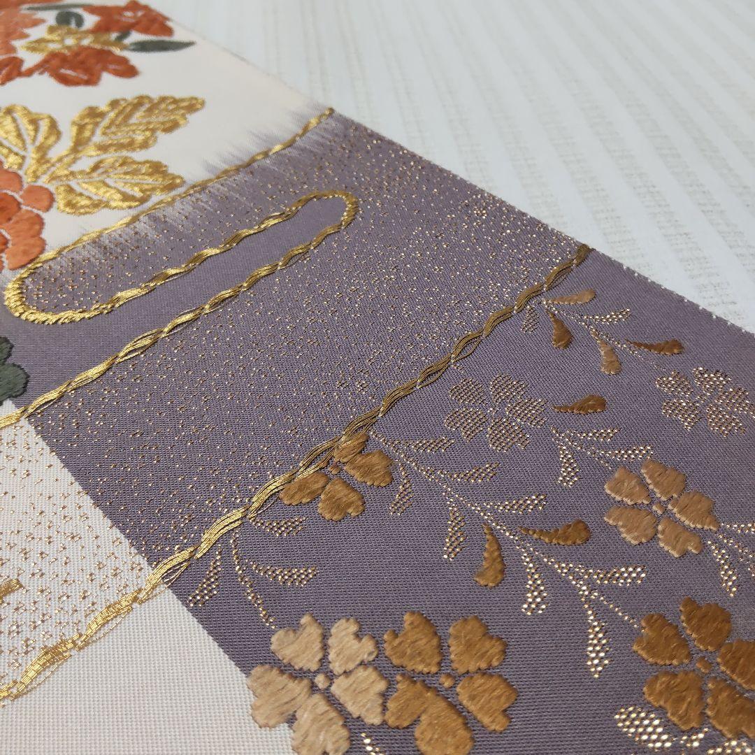 【名古屋帯】未使用品✣華やか、なのに軽い｜立体美が魅力の唐織 草花文 357cm