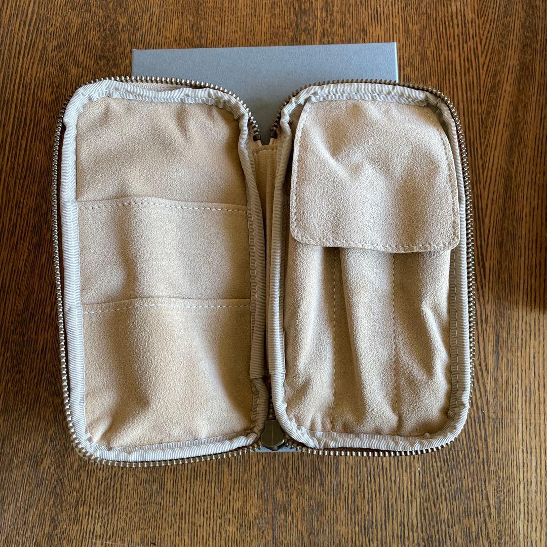 &Liebe ベージュ 筆箱 レザー