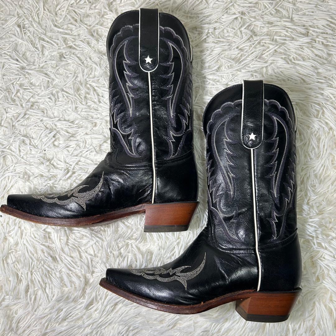 Tony Lama ブラック ウエスタンブーツ 1343-L USA製　24cm