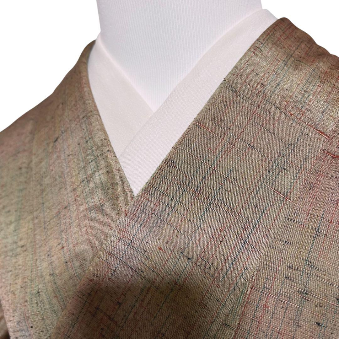 新品　美品　正絹　山細系　民芸調　ぜんまい系風合い　多色節糸紬　フルセット