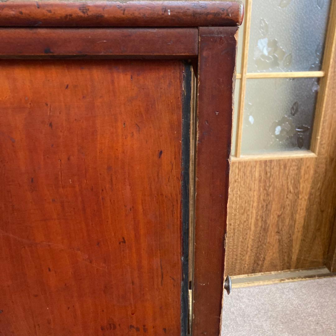 アンティーク　ガラス戸棚