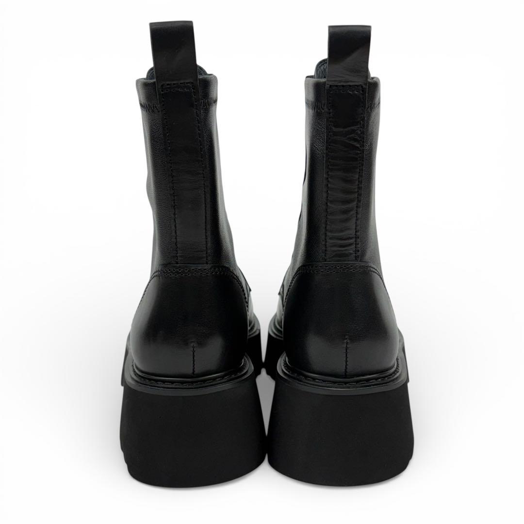 【新品同様】STACCATO 23cm フロントジップ　ブーツ　黒