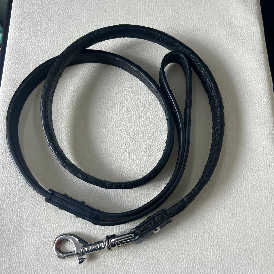 ゴヤール　レザー製 ブラック 犬用リード デザイン
