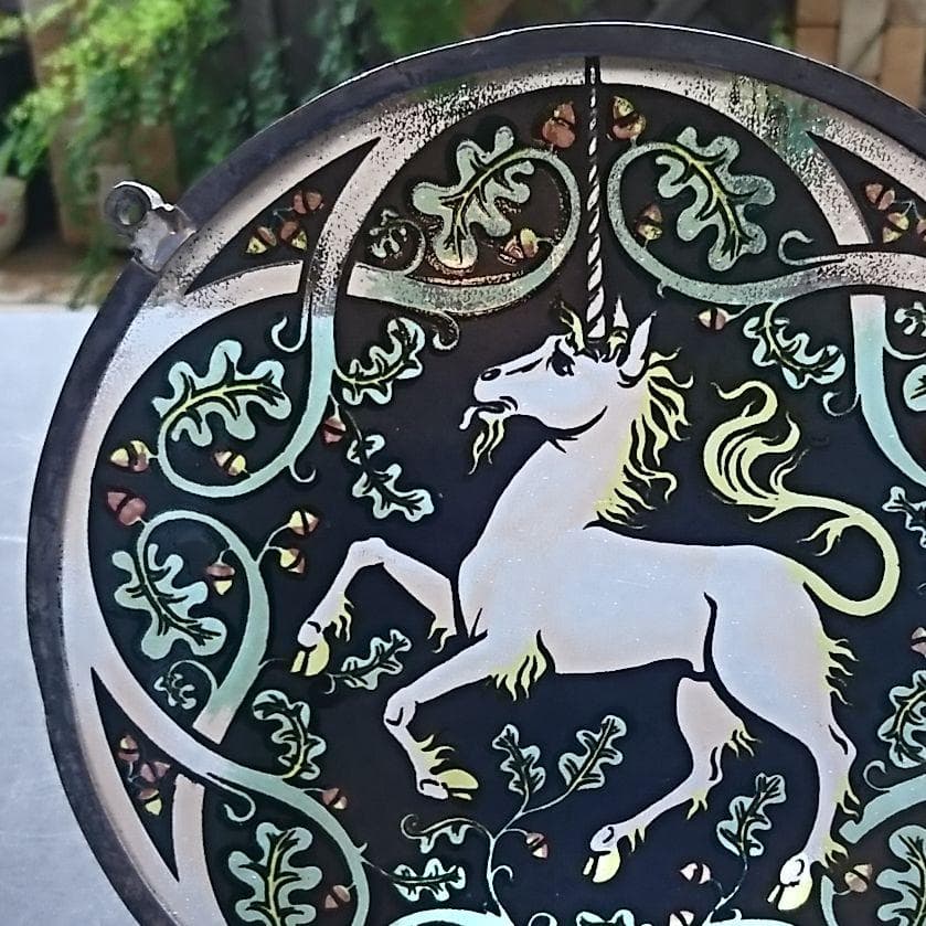 ステンドグラス Unicorn ユニコーン大判 グラスマスターズ社
