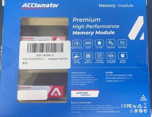 DDR5 Acclamator 5600MHz 32GB (16GB×2)