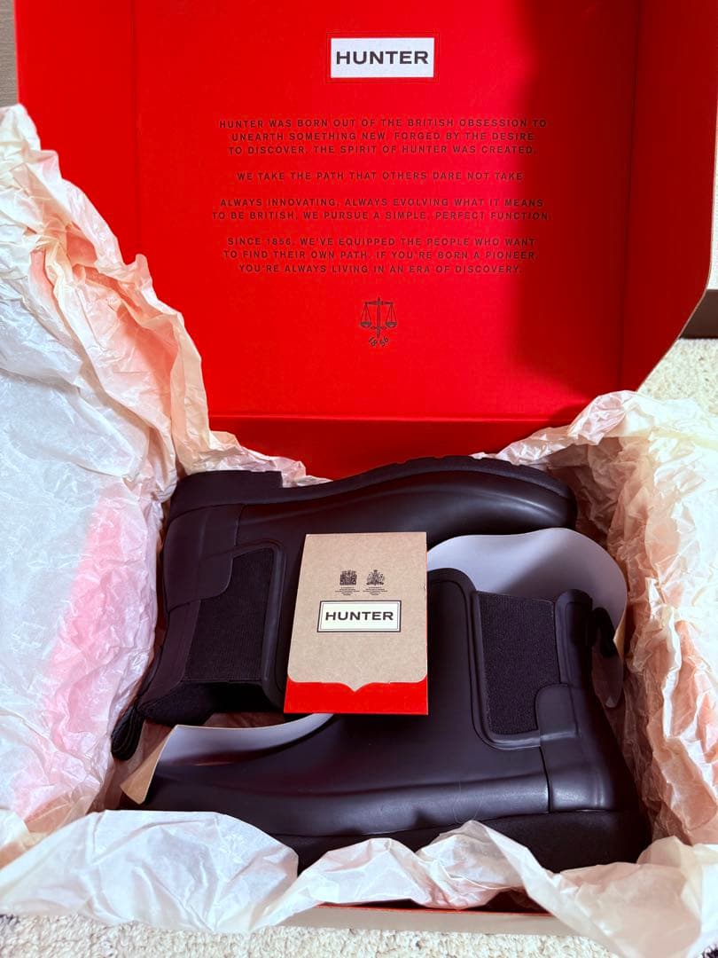 【美品】HUNTER レインブーツ ブラック /UK6/25cm