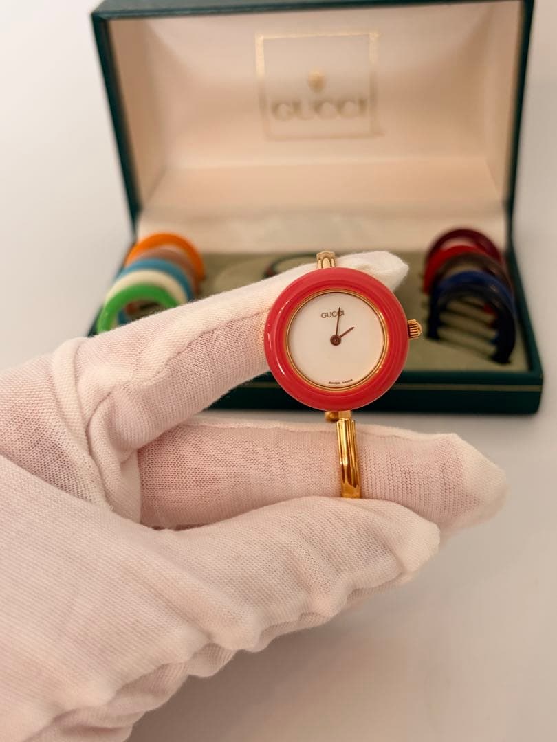 GUCCI チェンジベゼル腕時計 交換用ベゼル付き【動作確認済み】