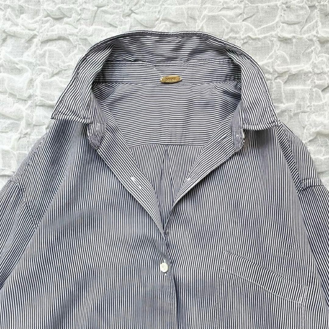 【美品】ドゥーズィエムクラス ワイヤーウォッシュシャツ ストライプ シルク混