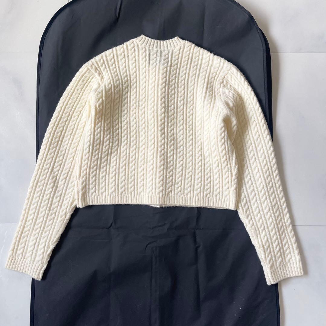 美品✨ セブンテン アップリケケーブルカーディガン オフホワイト 2024 S