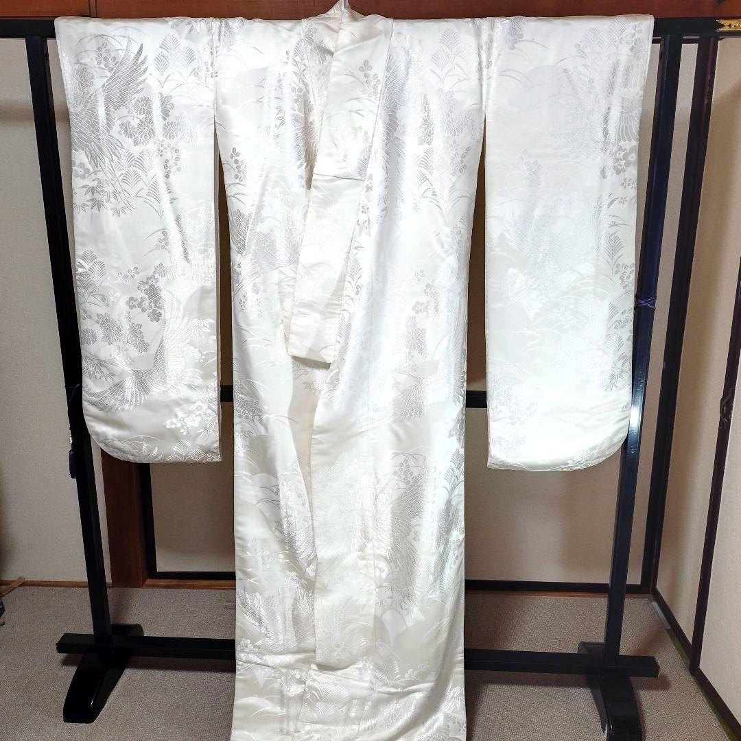 白無垢・色打掛 鶴と草花の唐織D