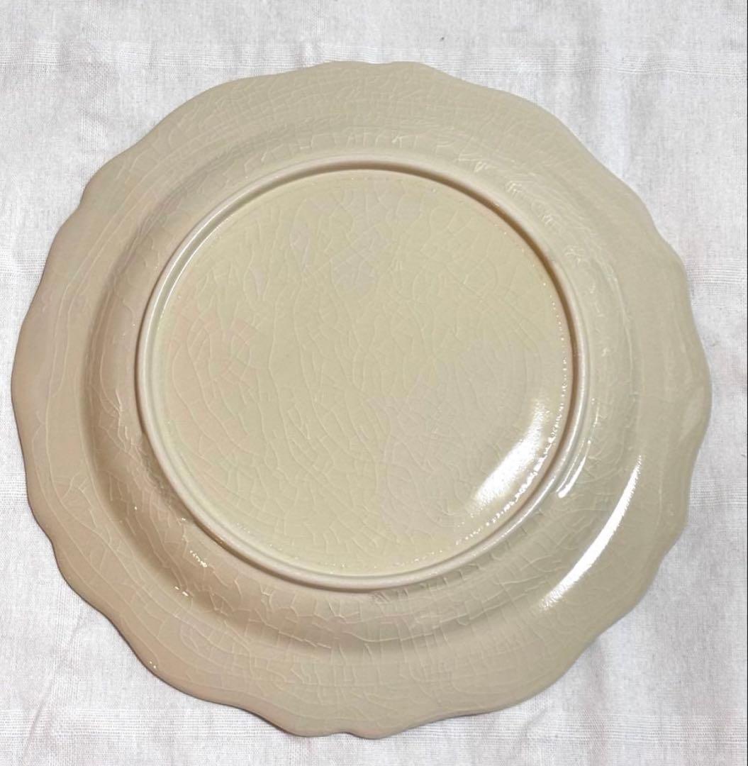 石川隆児　フラワーリムプレート　貫入