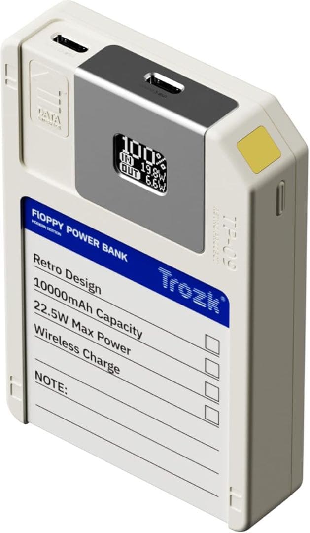 モバイルバッテリー TP09U レトロ フロッピー型 10000mAh 64GB